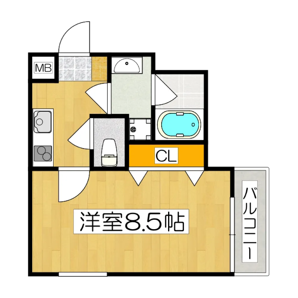 間取・Dtype｜1K